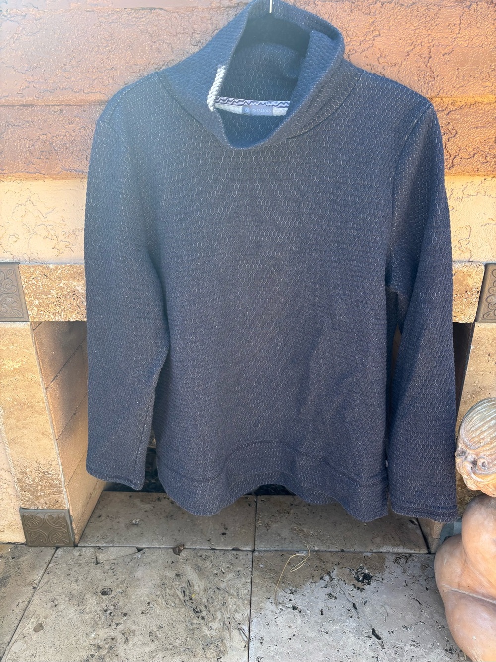 Talbots Navy Shawl Collar Women's Pullover Sweatshirt